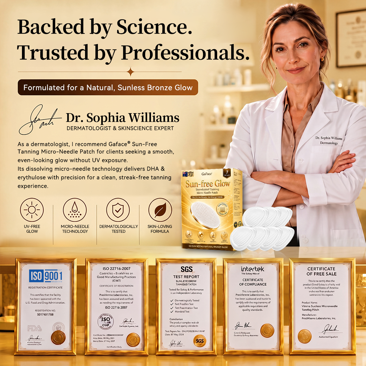 ✨👍𝗚𝗮𝗳𝗮𝗰𝗲® Sunless Natural Glow Transdermal Tanning Micro-Needle Patch