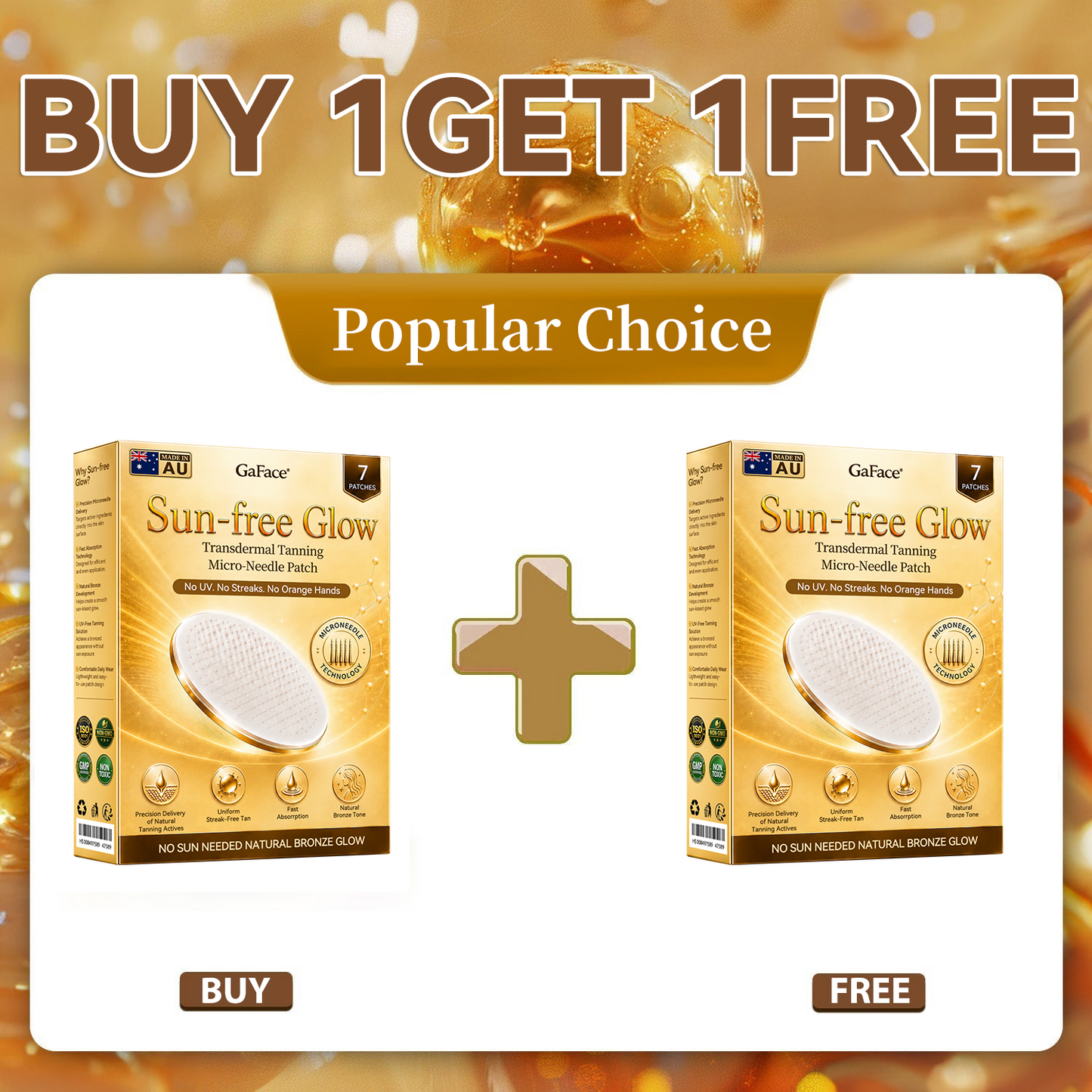 ✨👍𝗚𝗮𝗳𝗮𝗰𝗲® Sunless Natural Glow Transdermal Tanning Micro-Needle Patch