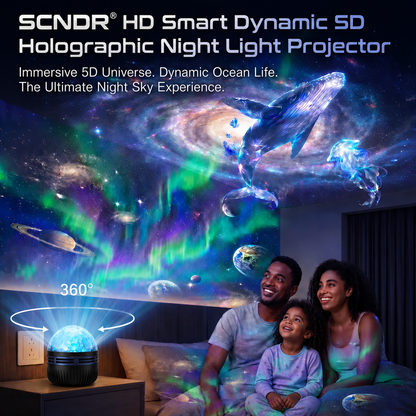 🐬🤑 𝓢𝓒𝓝𝓓𝓡® 360° Smart Holographic Starry Sky Projector (HD Smart Dynamic 5D)